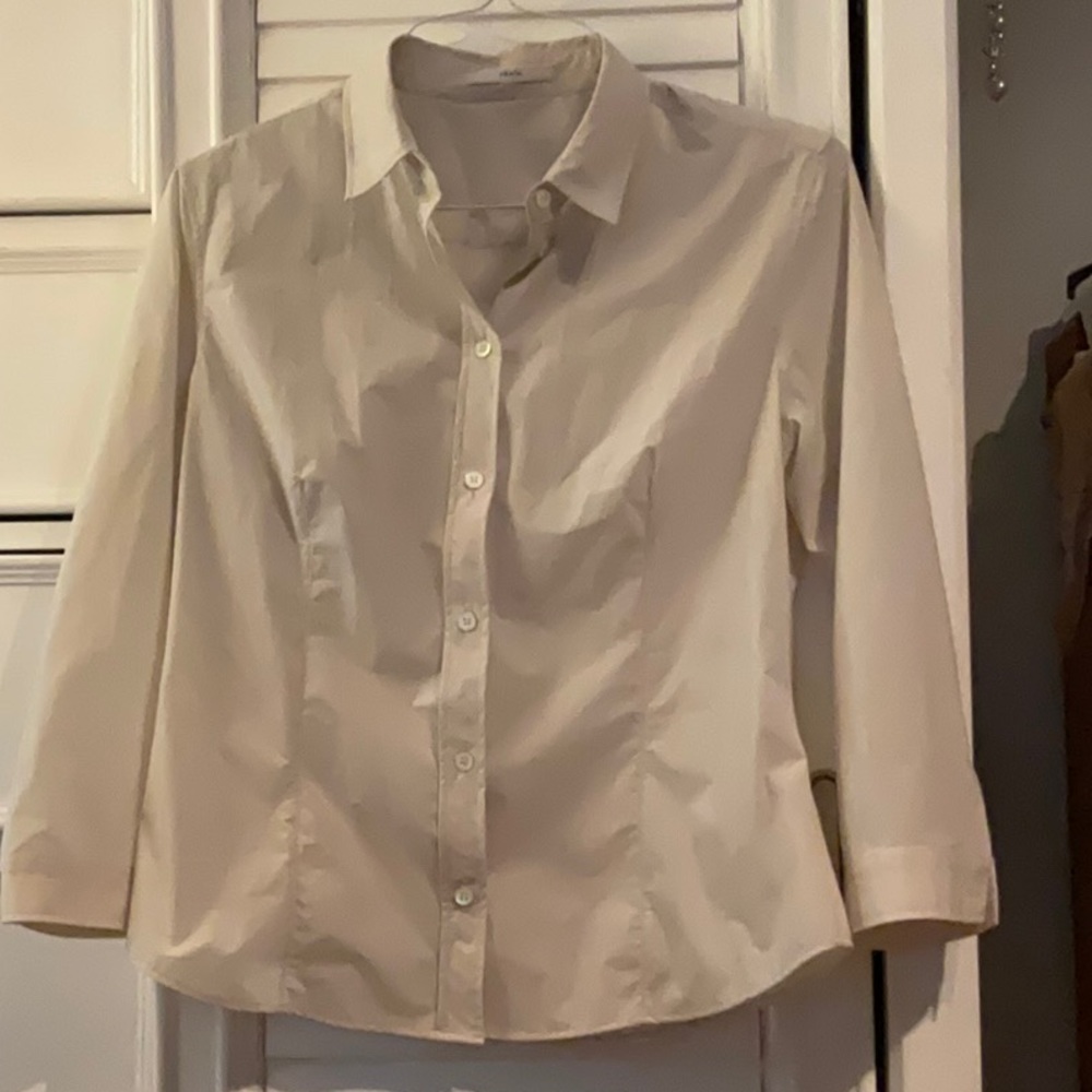 Prada Shirt, techno fabric, light tan, nearly new.